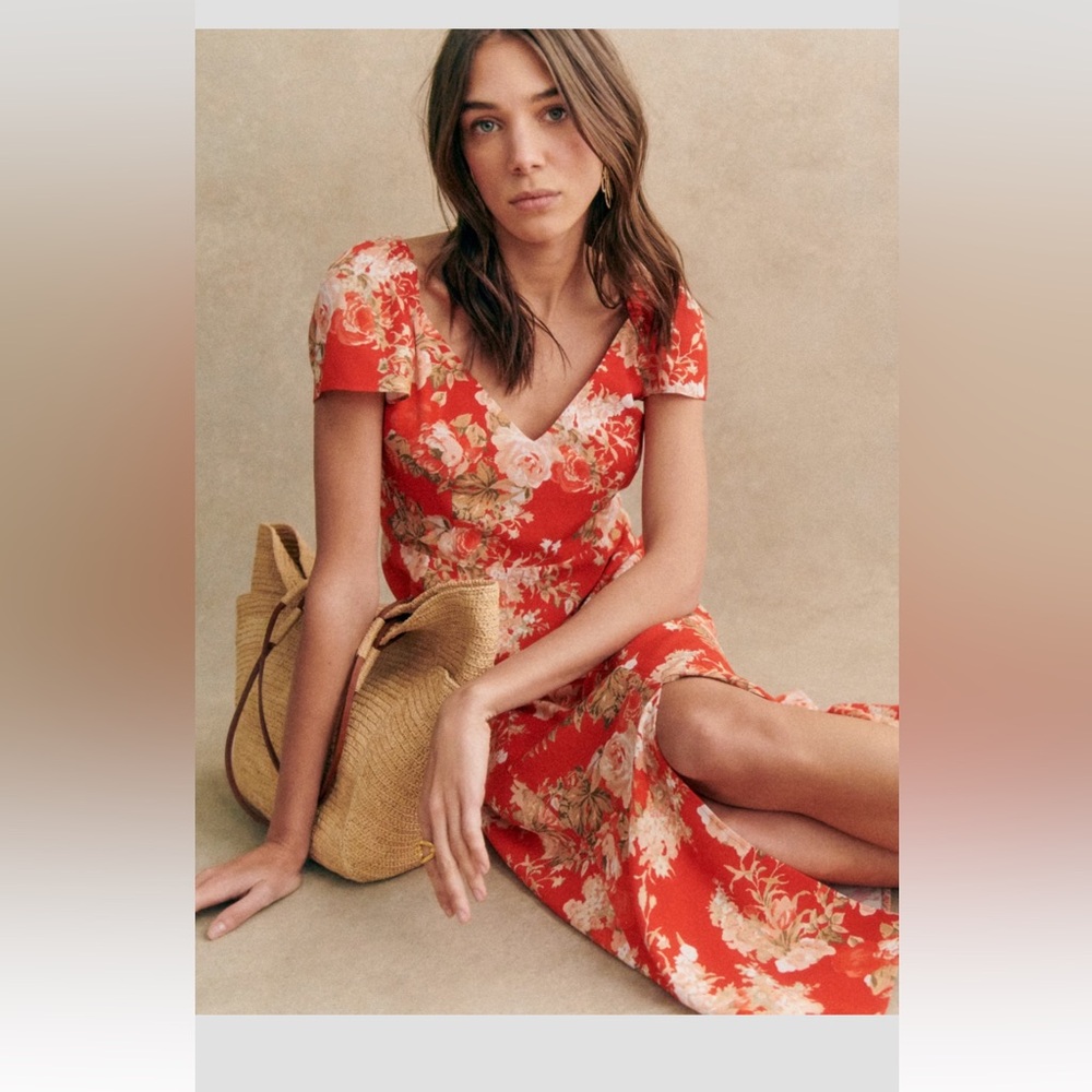 Sézane Alessia Dress - Red Floral